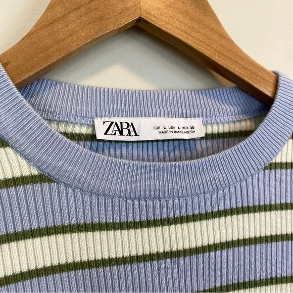 Zara Striped Crop Knit Sweater - Picture 3 of 5